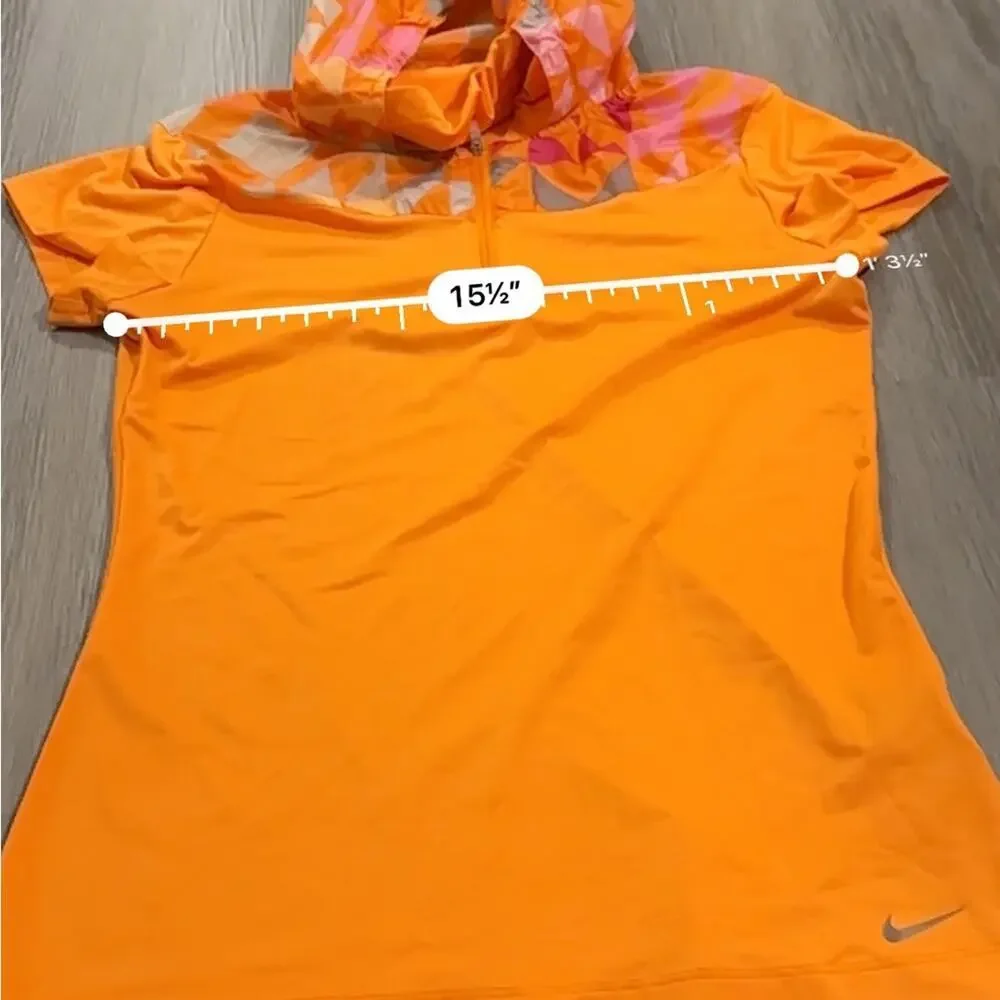 Nike Golf Tour Performance Orange Geometric Print Short Sleeve Jacket‎ Size XS